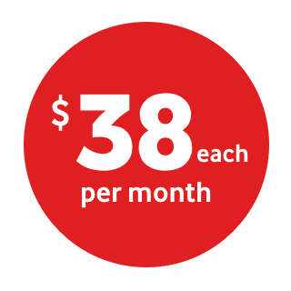 $38 each per month roundel