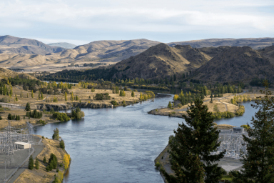 A river running through a valley