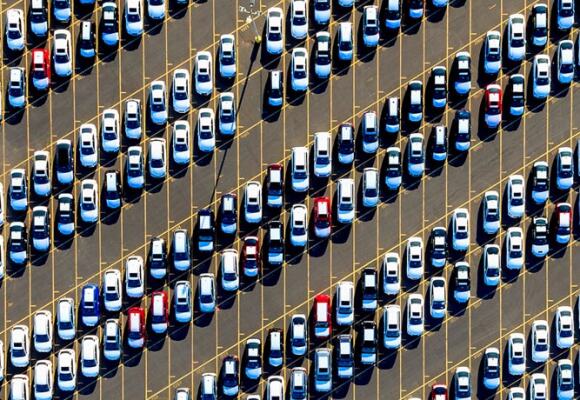 Lot of cars parked in a car park