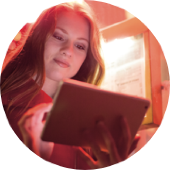 Image of person using tablet