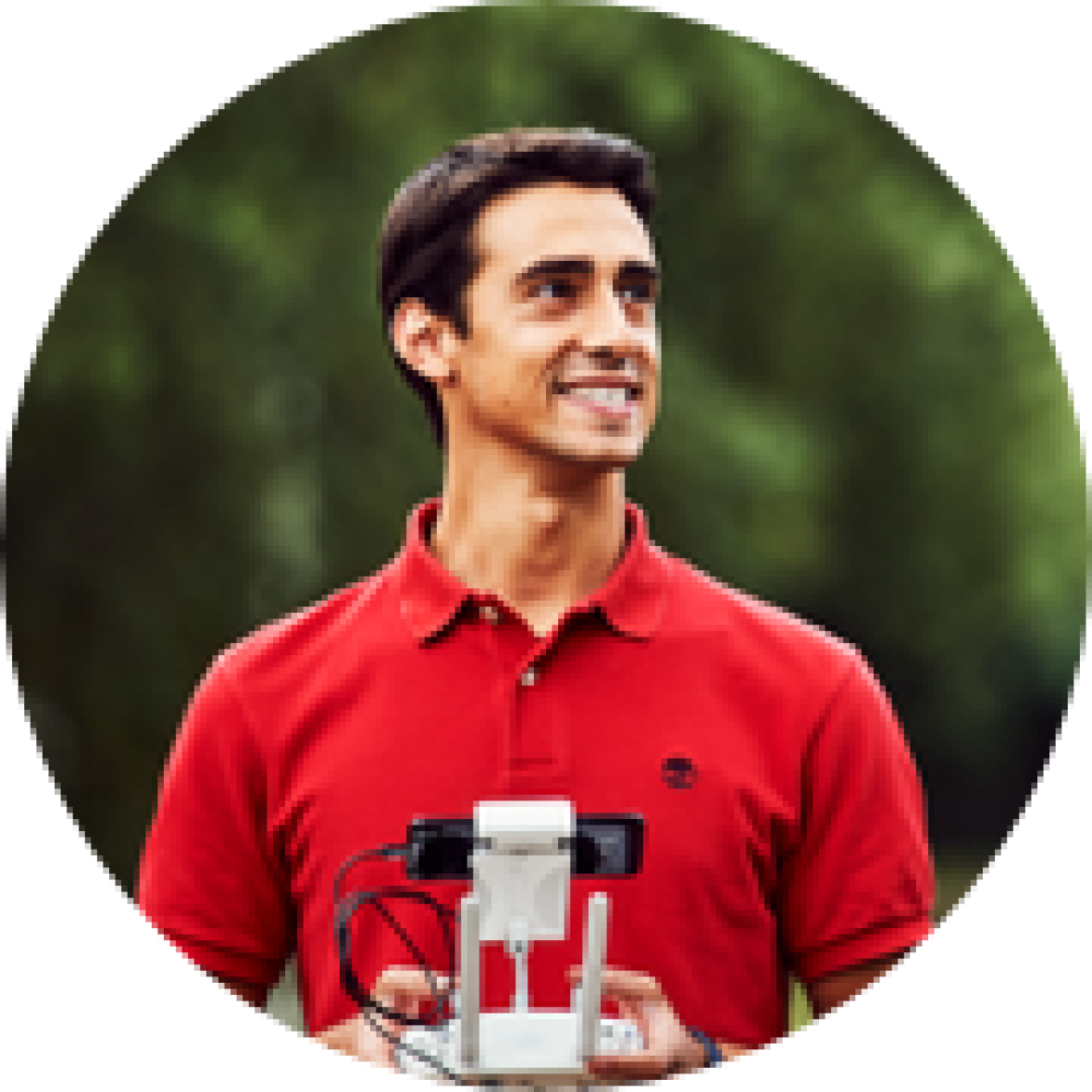 Image of person holding remote for drone