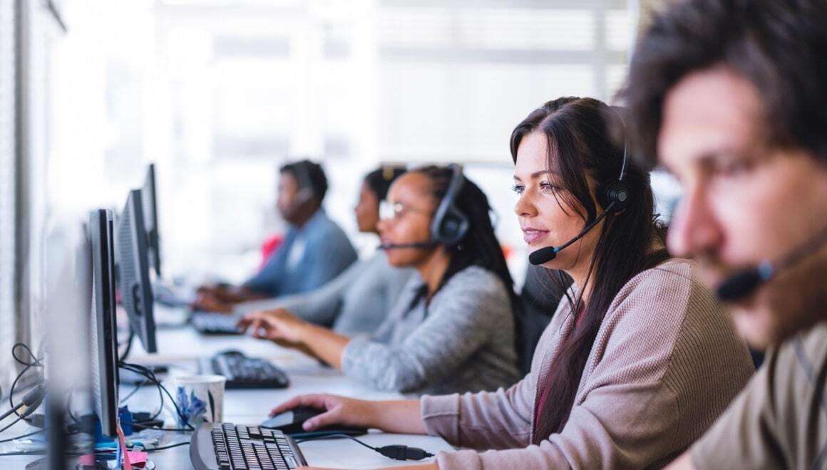 People working in a contact centre