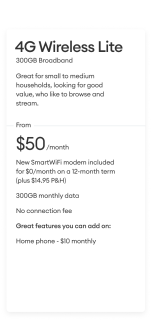 4G Wireless lite plan