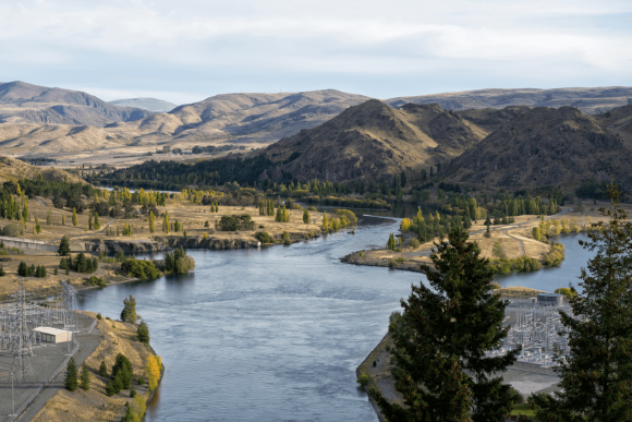 A river running through a valley