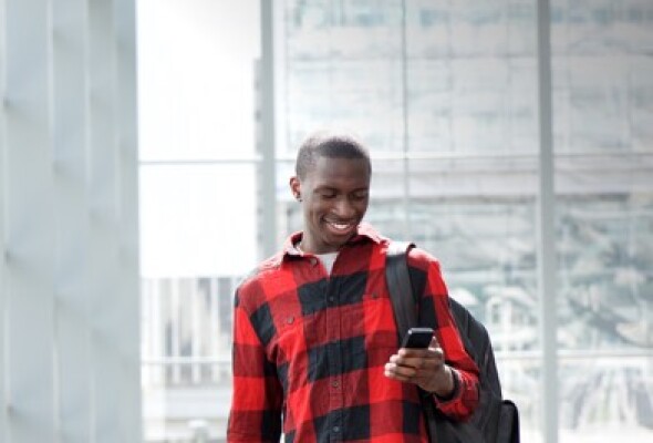 Man looking at his mobile phone