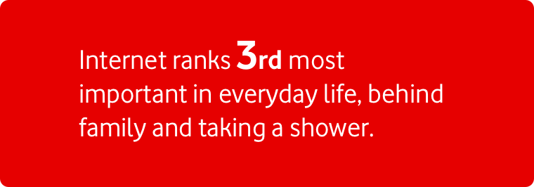 internet reanks 3rd most important in everyday life