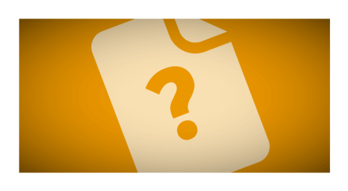 Question mark on a bill icon with a yellow background.