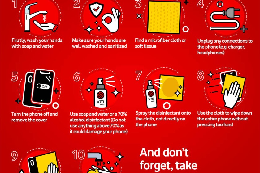 steps for how how to clean your mobile phone