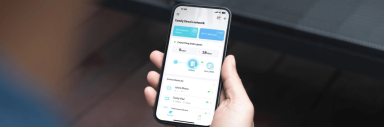 Person using deco app on a smartphone